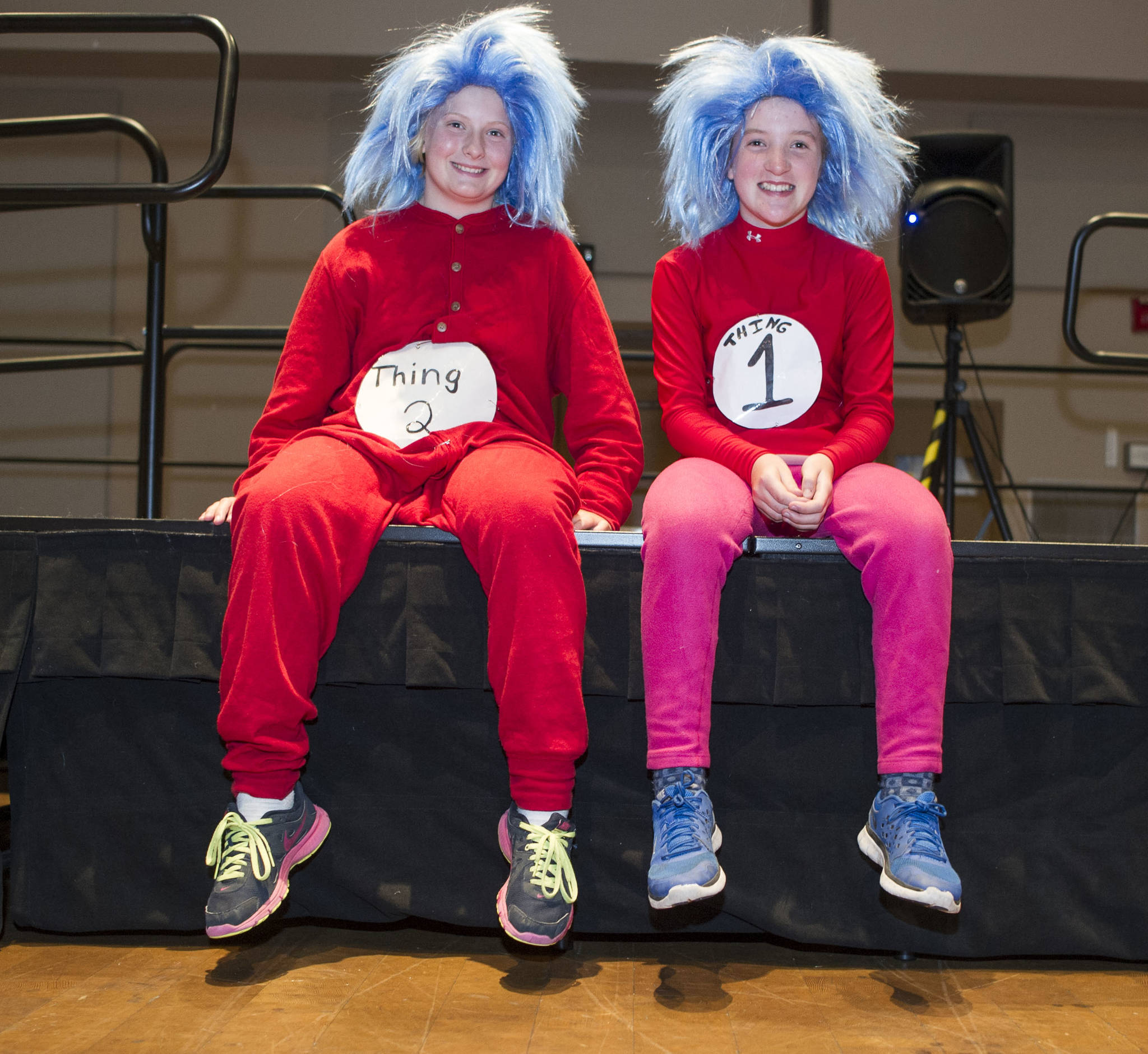 Anna Dale and her friend dress up for the Only Fools Run at Midnight Fun Run in June 2016. The 5K and 1 mile is a fundraiser for KTOO, KXLL, KRNN radio. (Michael Penn | Juneau Empire File)