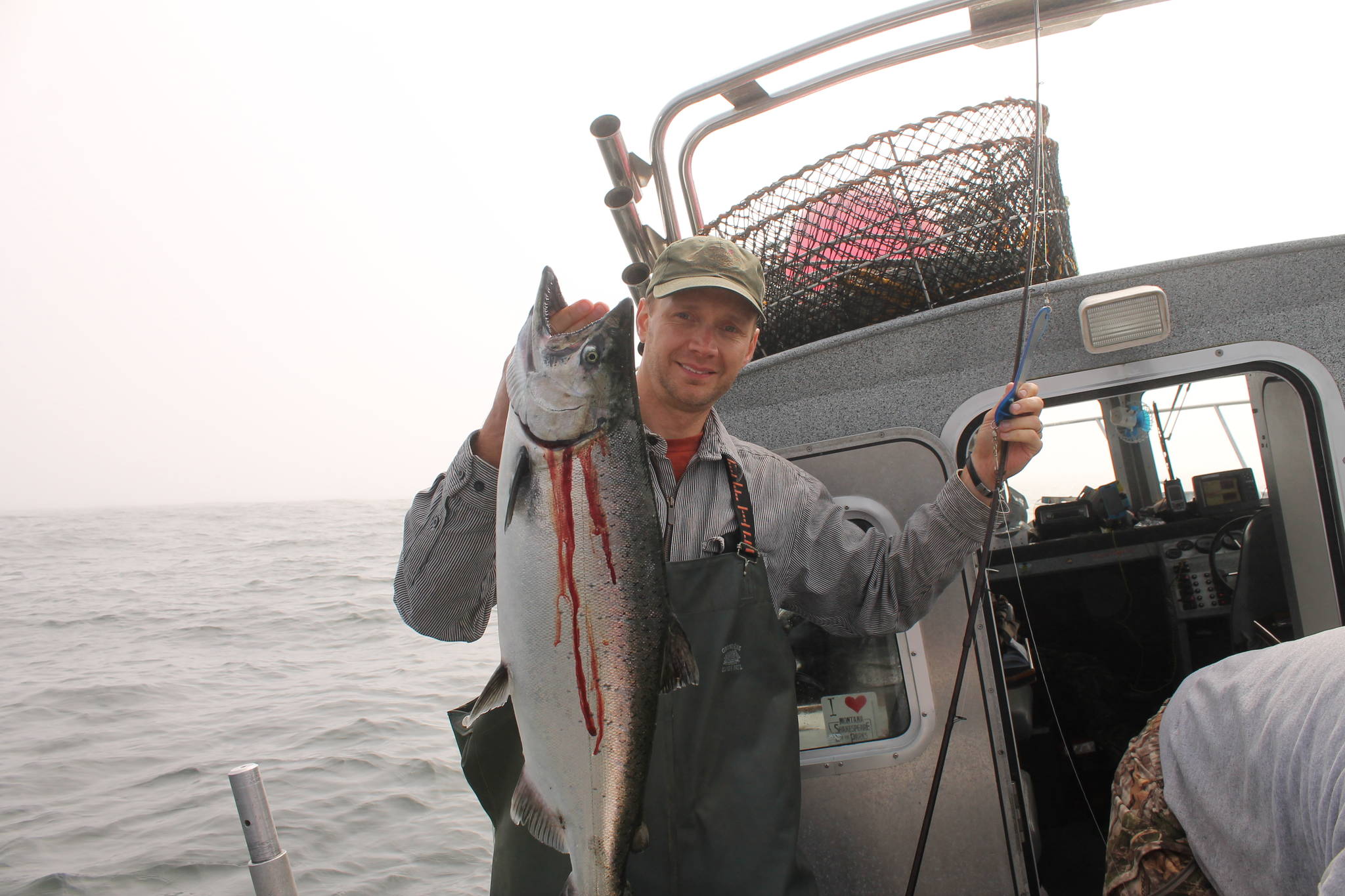 Naval M.D. Mark Lund (the author’s brother) with his first king salmon in almost a decade.