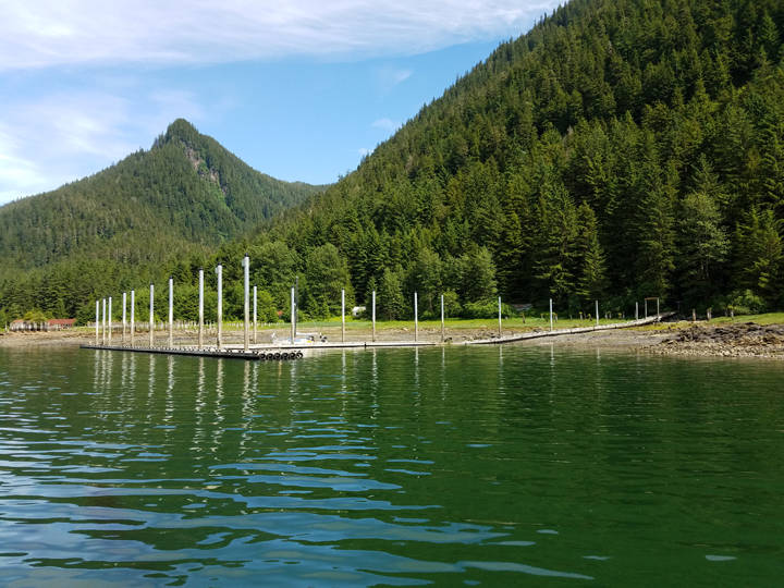 Pilings at Taku Harbor recently underwent repairs after ice expansion had forced them to come out of the ground. (Courtesy Photo | City and Borough of Juneau Docks & Harbors)