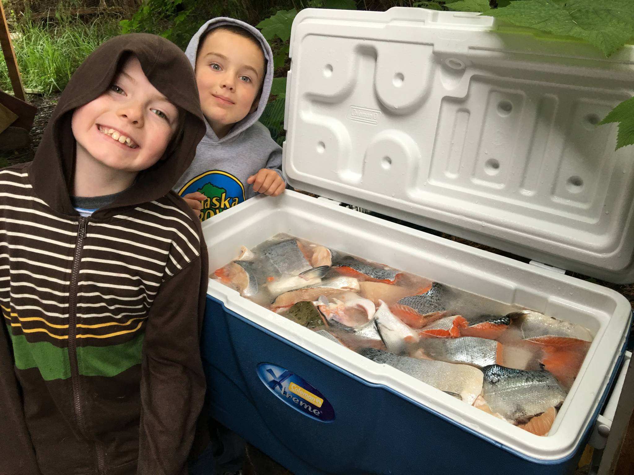 Fish in the brine with grandsons Timothy and Jackson standing right by. Vivian Faith Prescott | For the Capital City Weekly