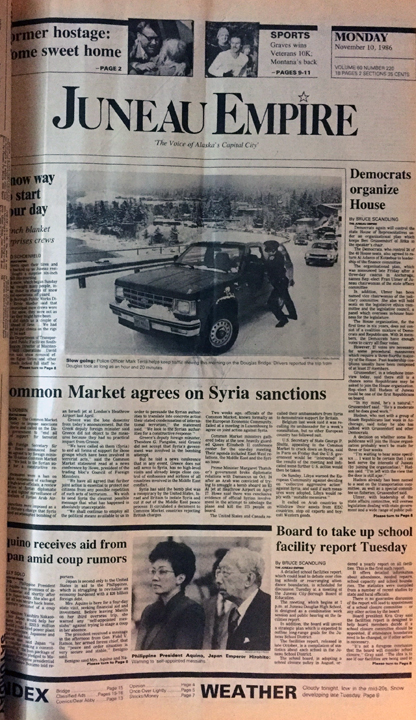 The front page of the Empire on Nov. 10, 1986