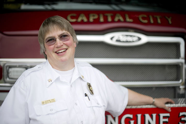 Beth Weldon is pictured in August 2012 after retiring from a 20-plus year career from Capital City Fire/Rescue.
