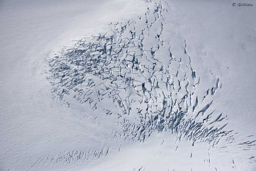 Ice Scatter on the Icefield, seen while flying in Ward Air's Piper Super Cub over the Juneau Ice-field.