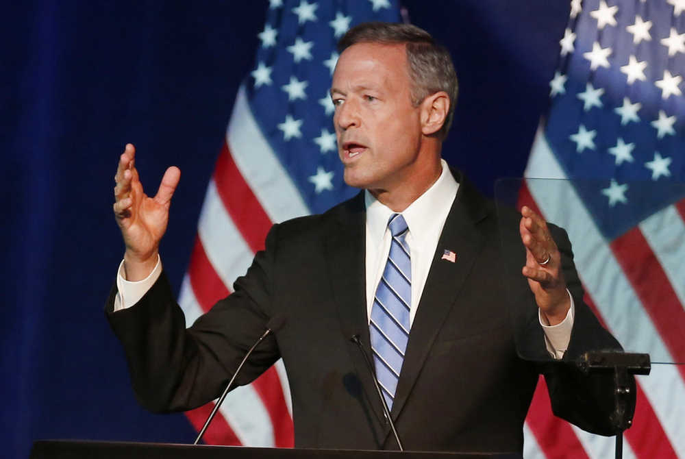 In this photo taken Aug. 28, Democratic presidential candidate former Maryland Gov. Martin O'Malley speaks in Minneapolis.