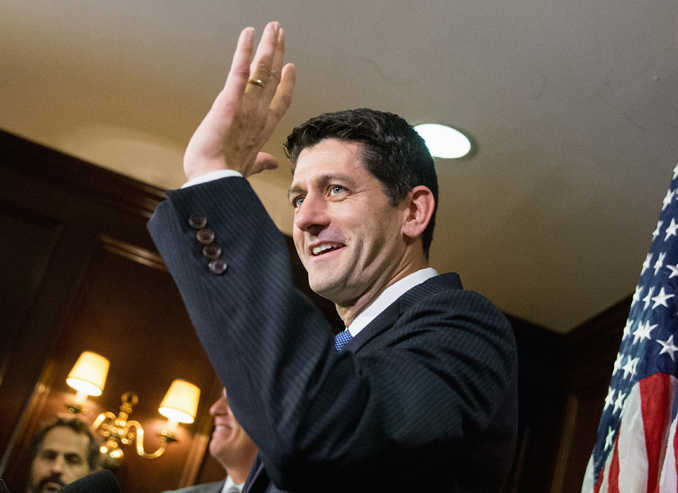 n this Nov. 3 photo, House Speaker Paul Ryan of Wisconsin gestures on Capitol Hill in Washington.