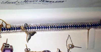 The Juneau Police Department on Tuesday released this image of a bracelet that matches a set of sapphire earrings and a necklace that were  reported as stolen from a Lemon Creek area home. JPD said the burglar entered the house through a back bedroom window that was broken and stole two firearms, a wedding ring and various jewelry.