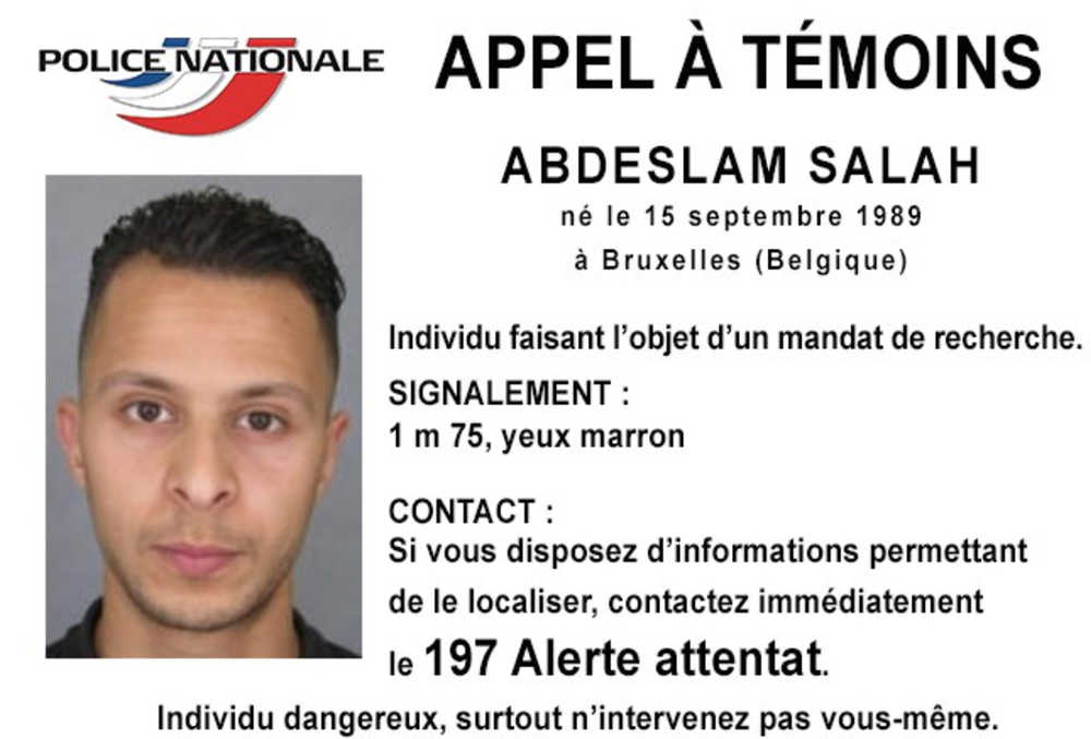 This photo released Friday by French Police shows 26-year old Salah Abdeslam, who is wanted by police in connection with recent terror attacks in Paris, as police investigations continue. The notice reads in French: "Call for witnesses - Police are hunting a suspect : Salah Abdeslam, born on Sept. 15, 1989 Brussels, Belgium. ...Dangerous individual don't intervene yourself".