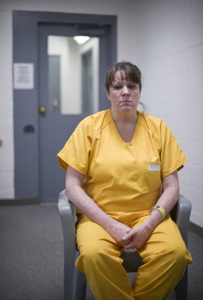 Rayda Tegen, an addict who was recently sentenced for carrying in a record amount of methamphetamine and heroin into Juneau last year, talks about her addiction at Lemon Creek Correctional Center last week.