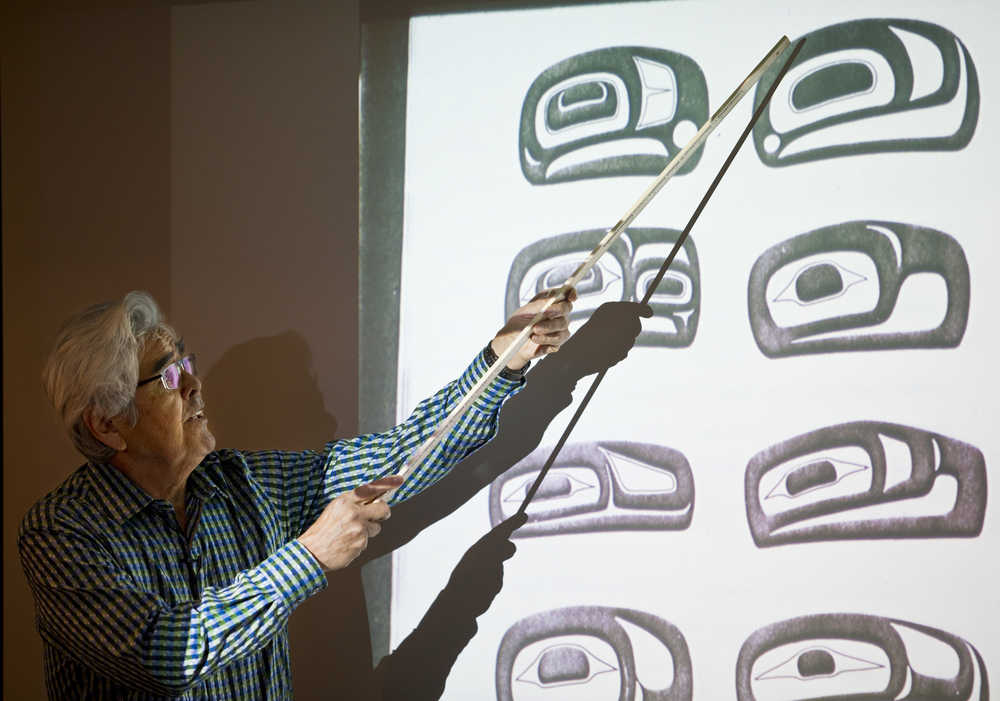 Haida Master Artist Robert Davidson gives a talk about his personal journey of discovery through Haida art and ceremony on Tuesday at the Soboleff Center as part of a lecture series to celebrate Native American Heritage Month. The series is sponsored by the Sealaska Heritage Institute.