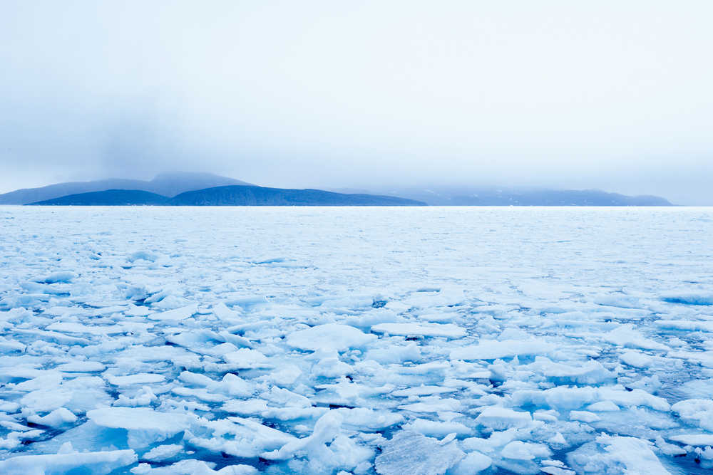 Sea ice in the Artic.