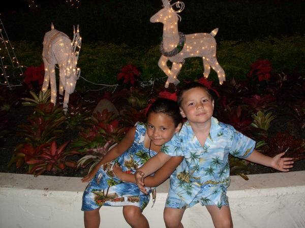 Kaylani and Matakaiongo Tupou enjoying a Christmas in Hawaii