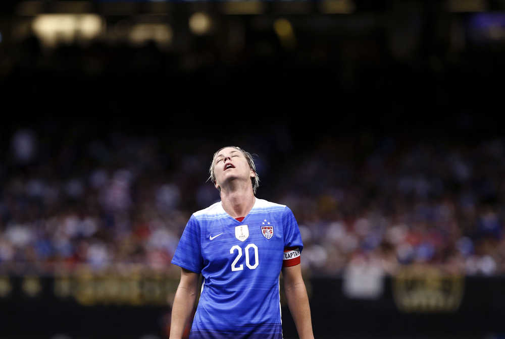 U.S. forward Abby Wambach reacts during the first half of an international friendly soccer match against China in New Orleans on Wednesday.