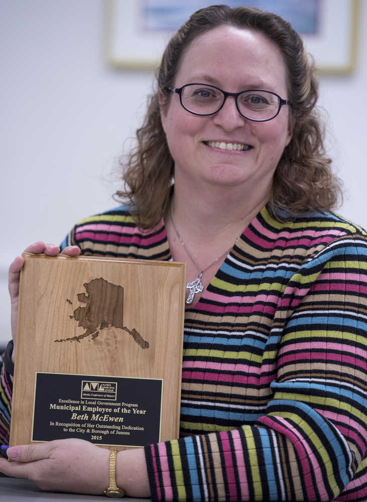 Beth McEwen, City and Borough Juneau's deputy clerk for the past 15 years, received the Municipal Employee of the Year Award at the Alaska Municipal League Conference in November out of a possible 35,000 Alaska municipal employees.