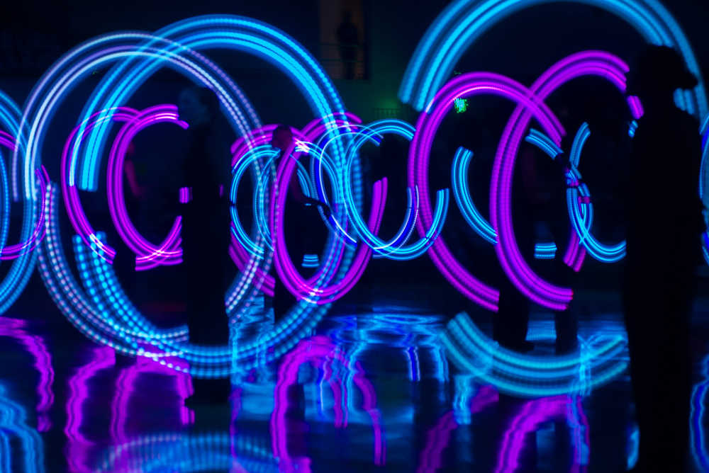 Members of the Juneau-Douglas High School Dance Team perform their Light March during halftime at the Princess Cruises Alaska Airlines Capital City Classic on Wednesday.