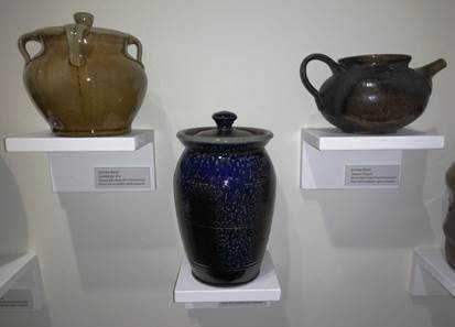 Jars and a teapot by Jeremy Kane, on display at the Juneau-Douglas City Museum through Jan. 30.
