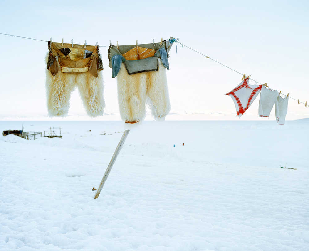 Tiina Itkonen's "Two Polar Bear Trousers and Three Towels," Greenland, courtesy of the artist.