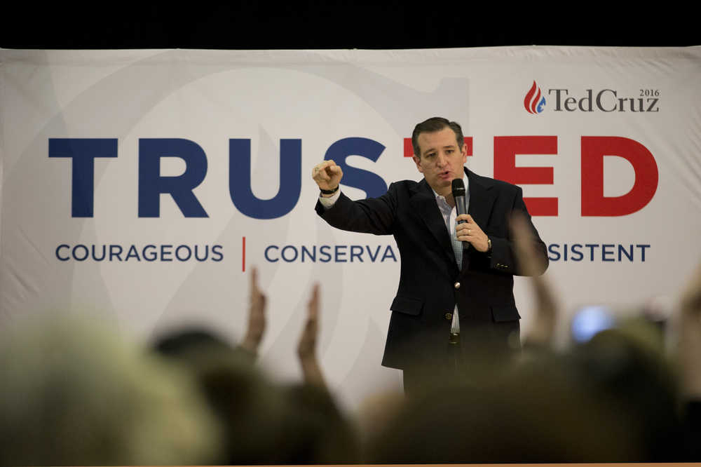 Republican presidential candidate, Sen. Ted Cruz, R-Texas, speaks at a rally Monday, Feb. 22, 2016, in Las Vegas. (AP Photo/Jae C. Hong)