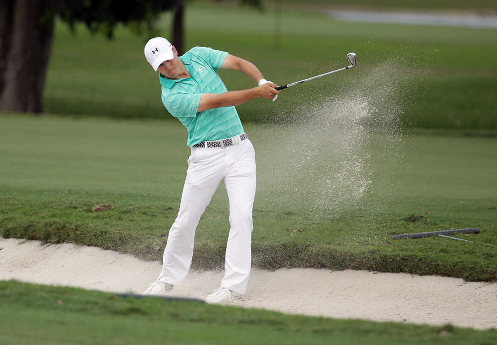 Jordan Spieth hits from the 11th fairway during the first round of the Cadillac Championship golf tournament on March 3 in Doral, Florida.