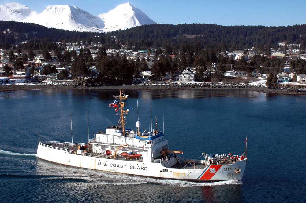 KODIAK, Alaska (March 12, 2007)--The Coast Guard Cutter Storis sails past the City of Kodiak on its final departure March 12, 2007. The Storis was decommissioned Feb. 8, 2007 after more than 64 years of service.  (Official U.S. Coast Guard photo by PA1 Kurt Fredrickson.)