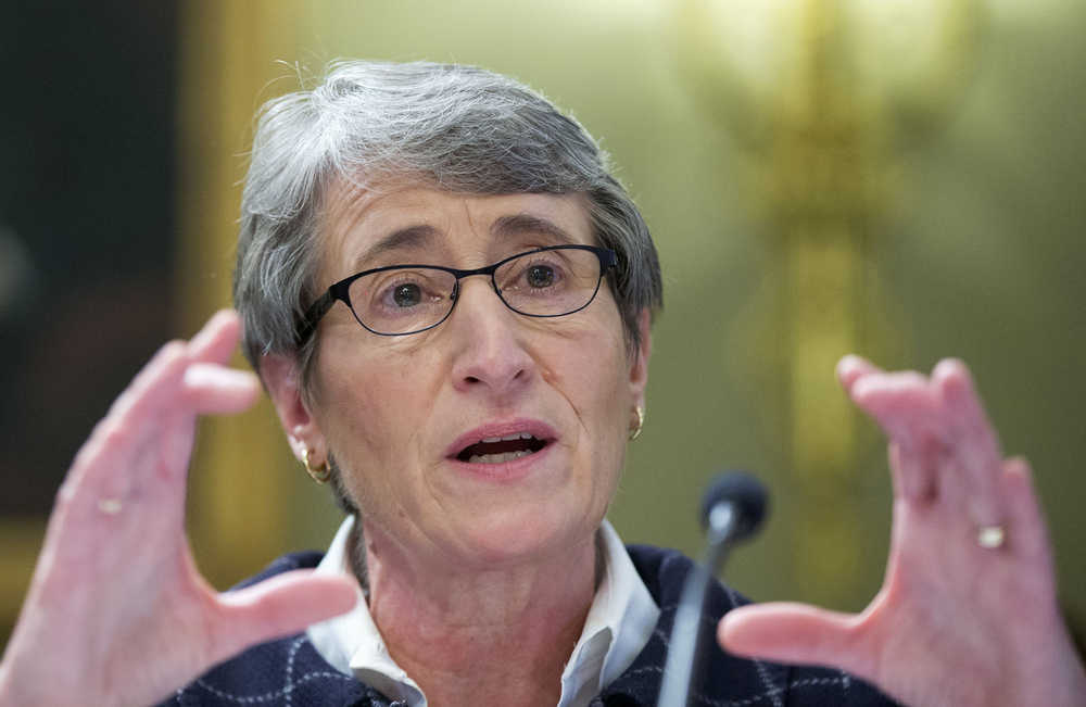 In this Dec. 9, 2015 photo, Interior Secretary Sally Jewell testifies on Capitol Hill in Washington.  In a major reversal, the Obama administration says it will not allow oil drilling in the Atlantic Ocean. Jewell made the announcement Tuesday on Twitter, declaring that the administration's next five-year offshore drilling plan "protects the Atlantic for future generations."  (AP Photo/Manuel Balce Ceneta)