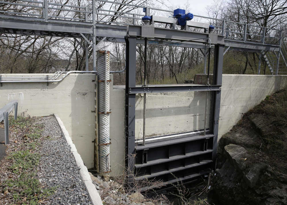 The Bowman Avenue Dam is seen in Rye Brook, New York on Thursday.