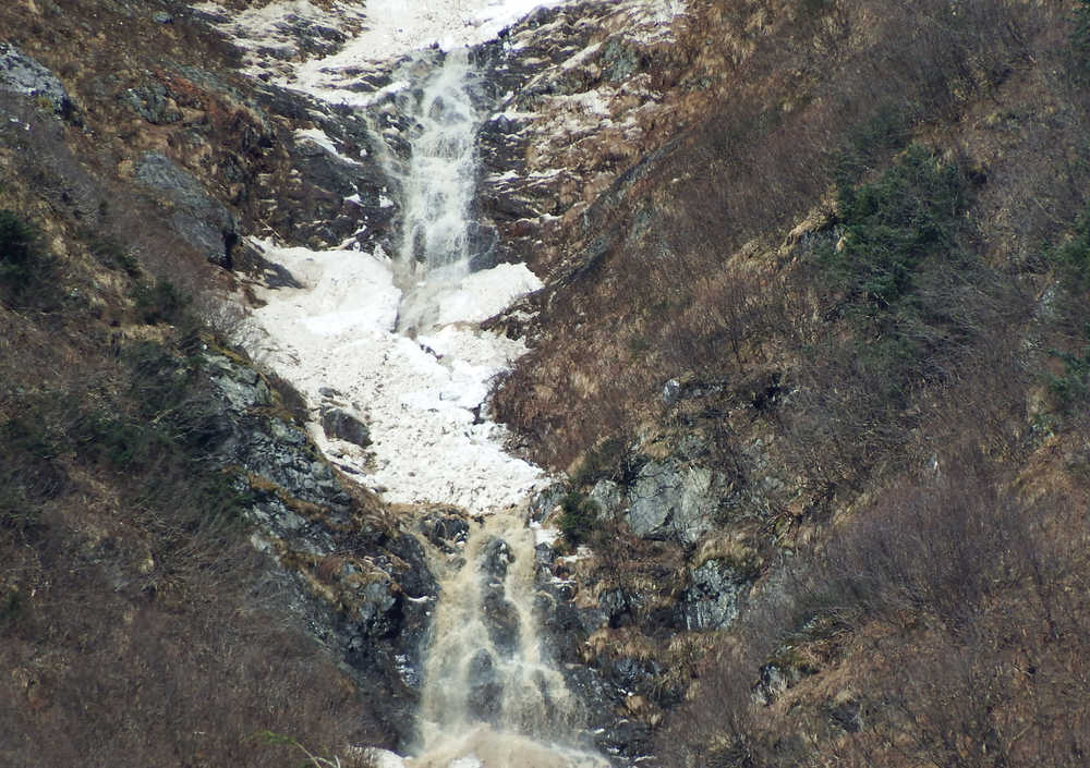 The aftermath of an avalanche that roared down Mount Juneau on March 31. Photo by Bruce Rogers.