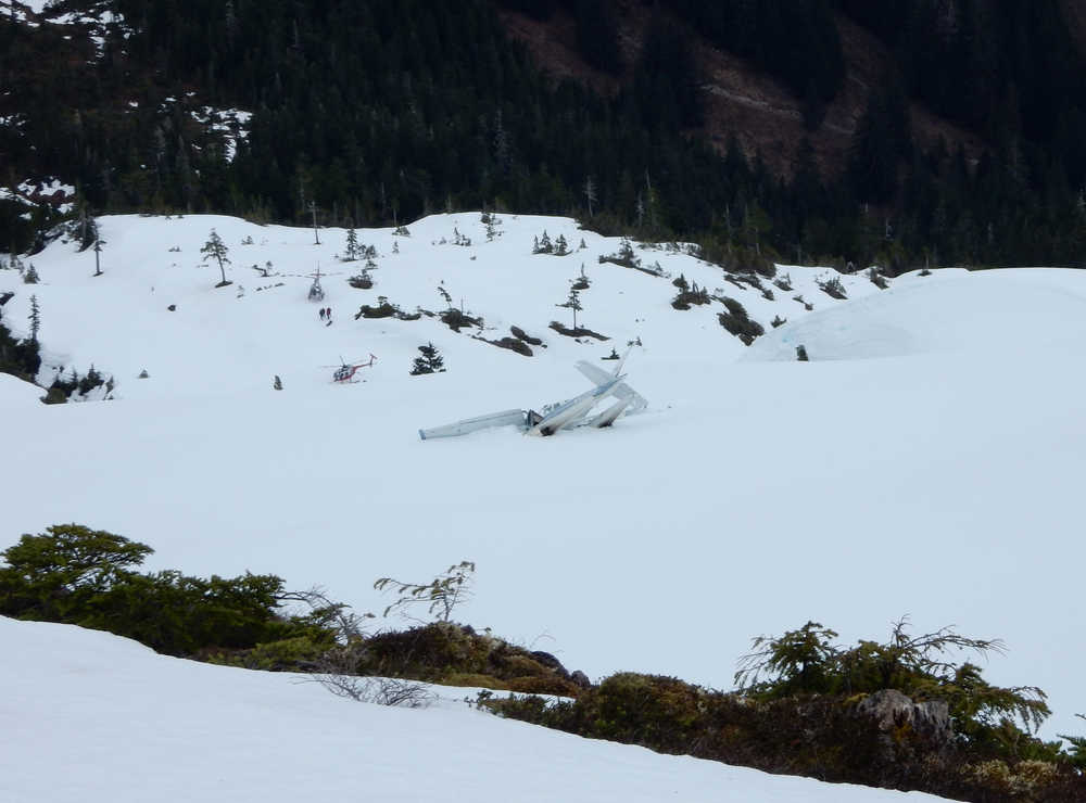 A Cessna 206 that crashed on the southern edge of Admiralty Island on Friday is shown in this photograph, which was provided to the Empire on Monday.