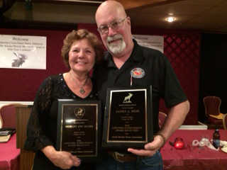 Shirley McCoy and James Reid hold their Lifetime Achievement Awards.