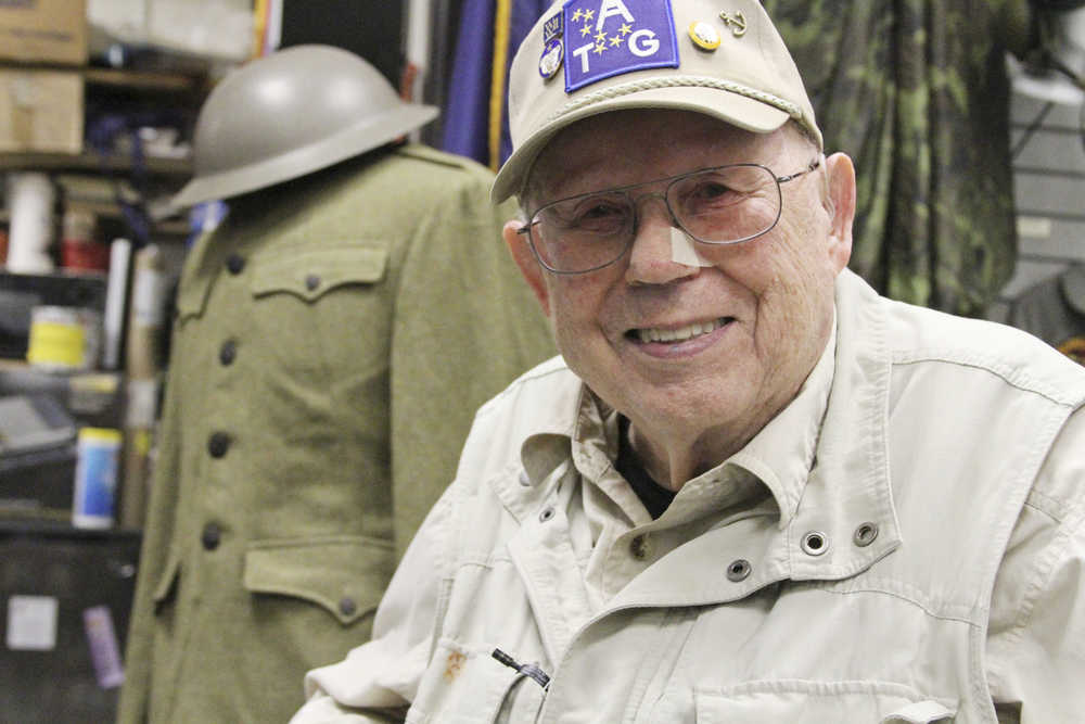 In this May 9 photo, Earl Wineck, 88, poses for a photo at the Alaska Veterans Museum in Anchorage. Wineck, who scanned the skies over Alaska for Japanese warplanes during World War II, supports President Barack Obama's visit to Hiroshima later this week.