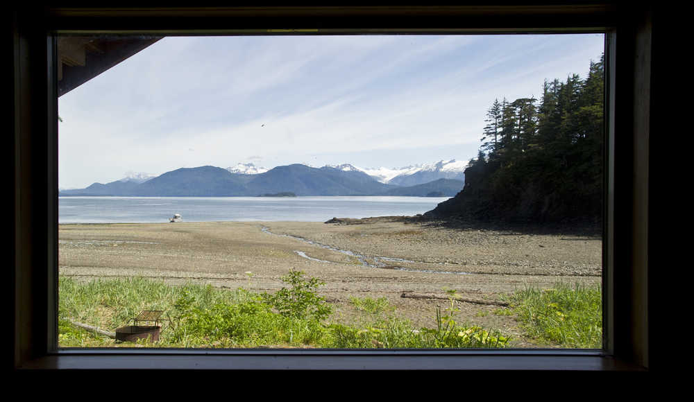 The view from the Alaska State Park's new Salamander Cabin on Shelter Island.