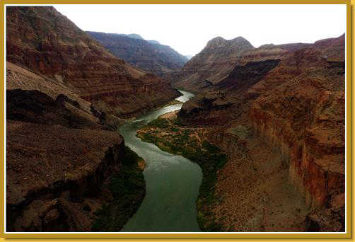 The Colorado River flowing through the Grand Canyon.