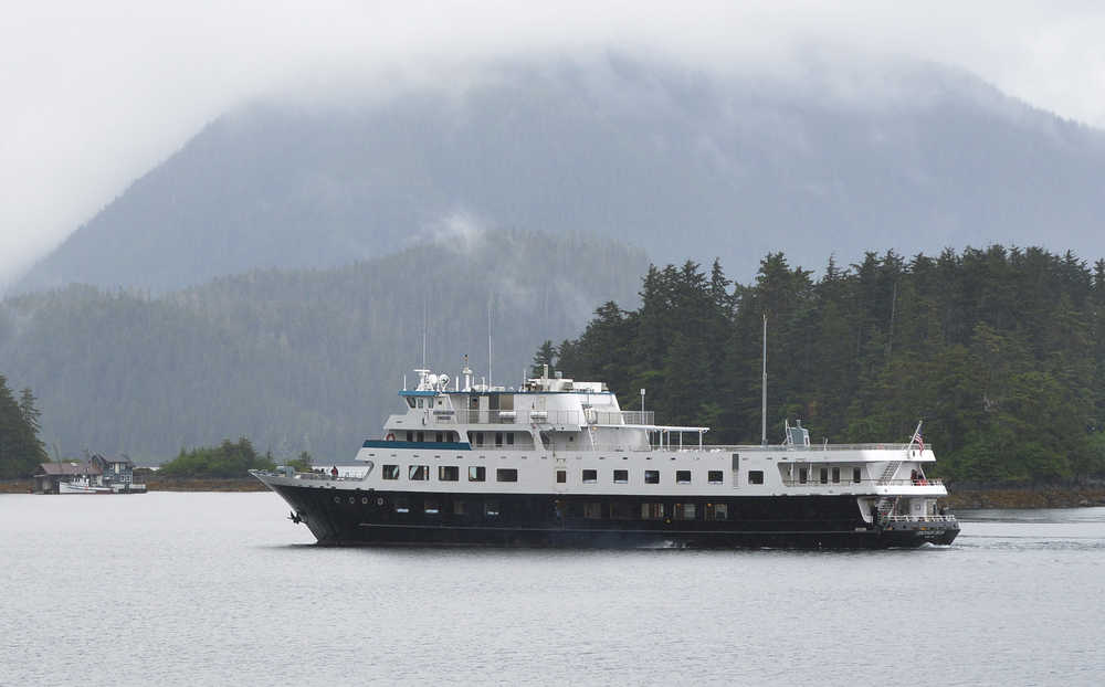 In this June 12 photo, The Chichagof Dream sails across Jamestown Bay on its first commercial voyage in Alaska.