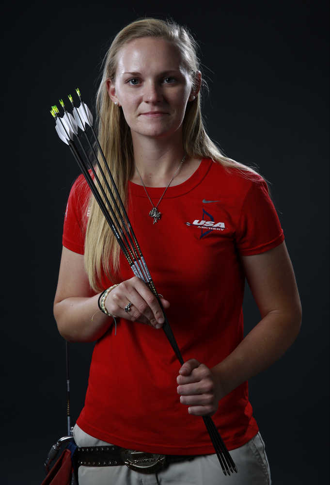 In this March 9 photo, Olympic archer Mackenzie Brown poses for photos at the 2016 Team USA Media Summit in Beverly Hills, California.