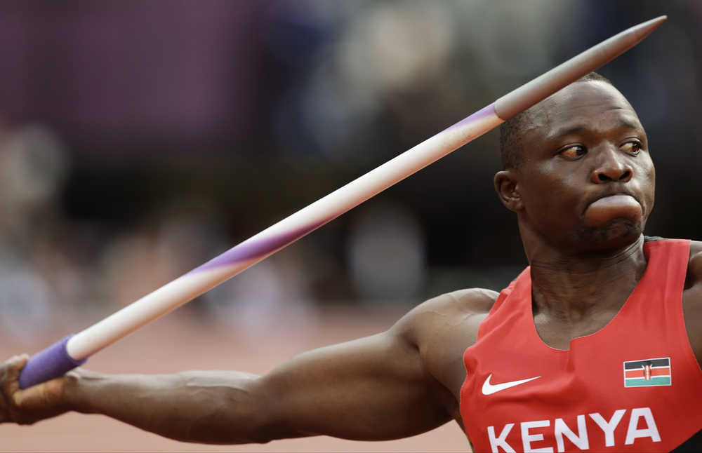 In this Aug. 11, 2012  photo, Kenya's Julius Yego takes a throw in the men's javelin final during the 2012 Summer Olympics in London.