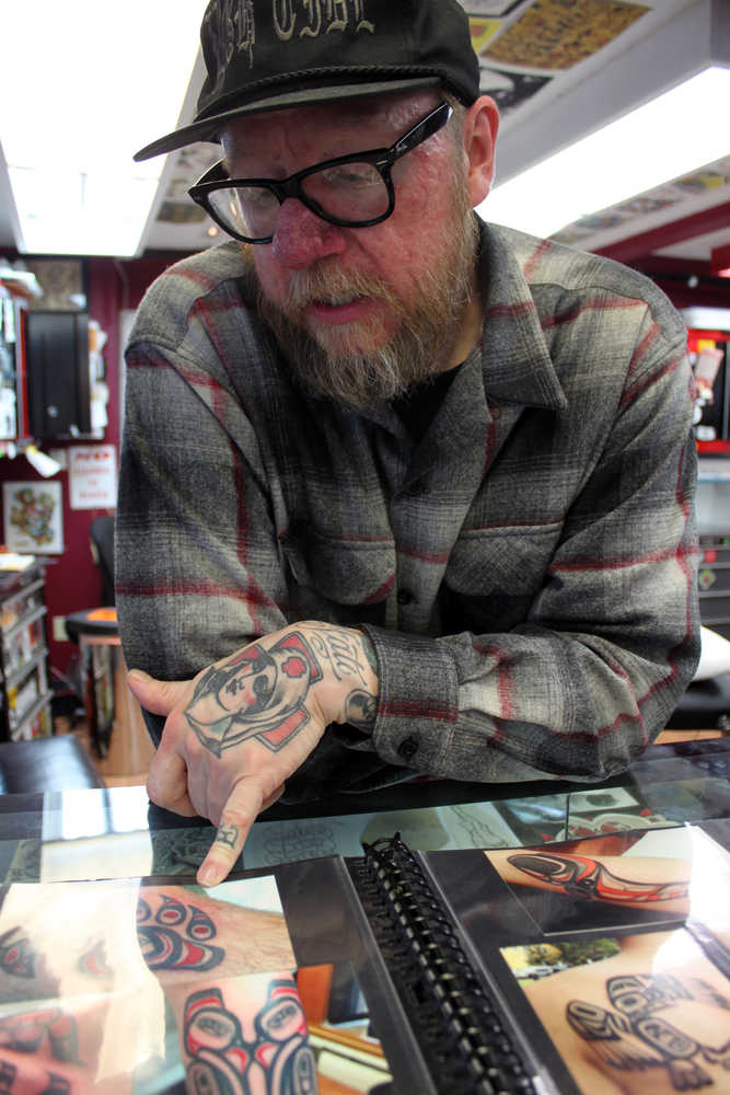 Dave Lang owns and operates High Tide Tattoo. As a half-Tsimshan, half-white tattoo artist, he specializes in formline tattoos and puts them on Native and non-Native clients.