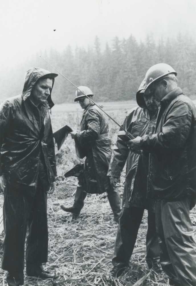 After the crash of Alaska Airlines Flight 1866 on Sept. 4, 1971, recovery teams stayed in touch with handheld and short-distance radios that linked them to Juneau.