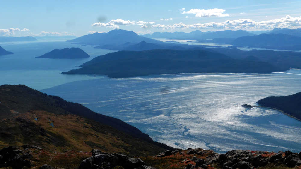 Grand Island, Stephen's Passage and Gastineau Channel from West Peak.