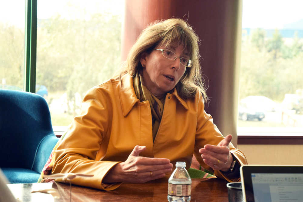 Margaret Stock, an independent candidate for U.S. Senate, talks with the Empire during a sit-down interview Wednesday to discuss her history as an immigration attorney and why she's running against incumbent Republican Sen. Lisa Murkowski.