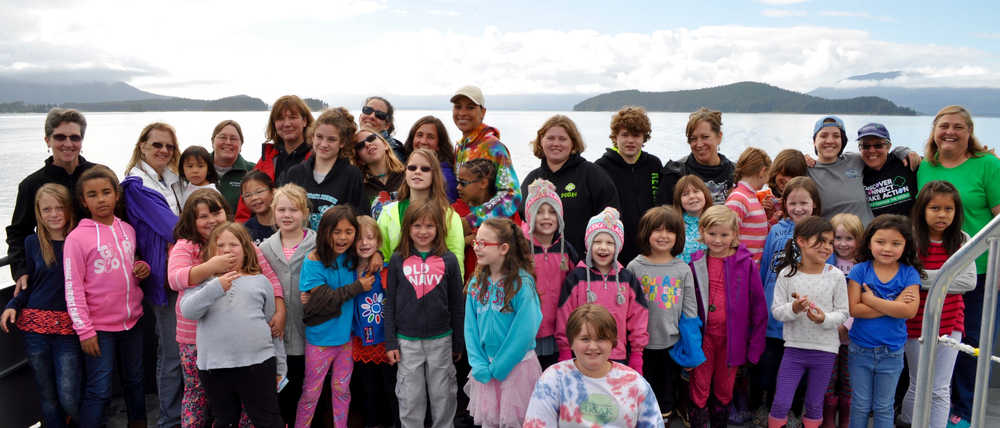Juneau Girl Scouts on whale watching tour by Allen Marine.