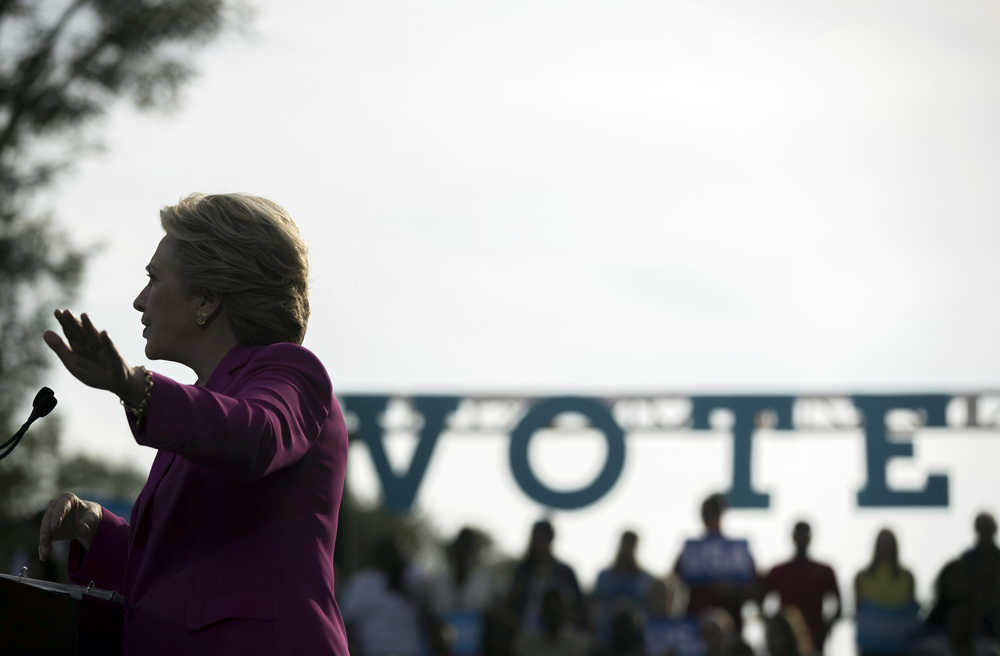 Democratic presidential candidate Hillary Clinton speaks at a rally at Pitt Community College in Winterville, N.C., Thursday, Nov. 3, 2016. (AP Photo/Andrew Harnik)