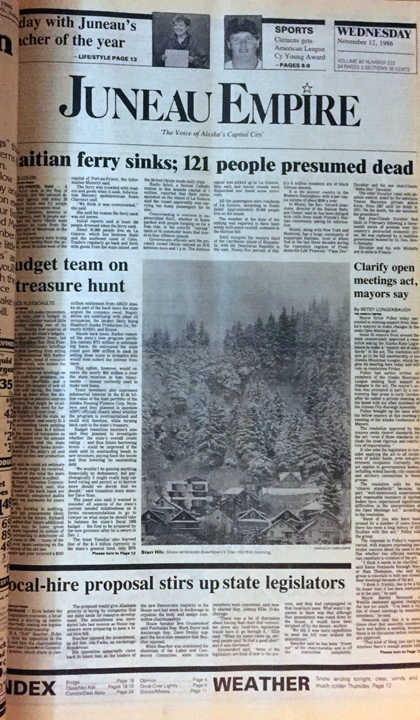 The front page of the Empire on Nov. 12, 1986
