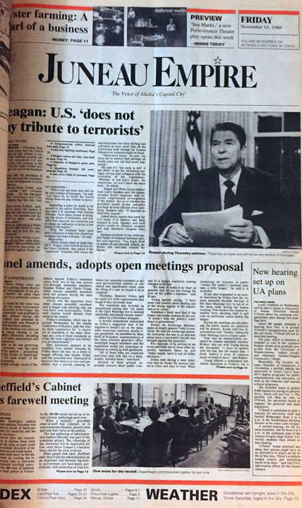 The front page of the Empire on Nov. 14, 1986