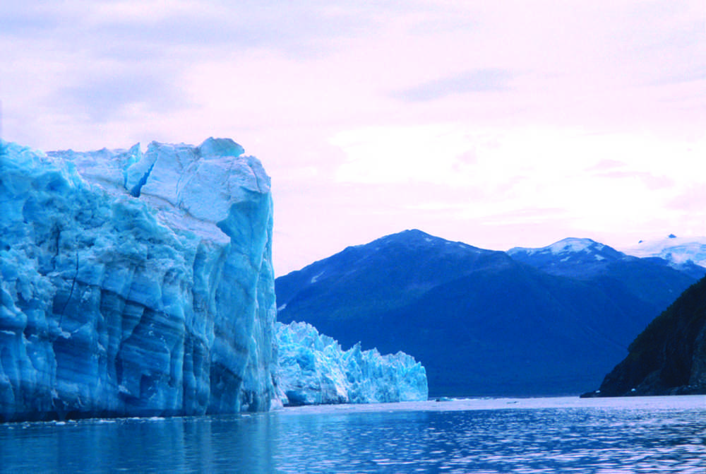 Hubbard Glacier calves into Disenchantment Bay north of Yakutat.