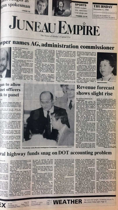 The front page of the Empire on Dec. 4, 1986