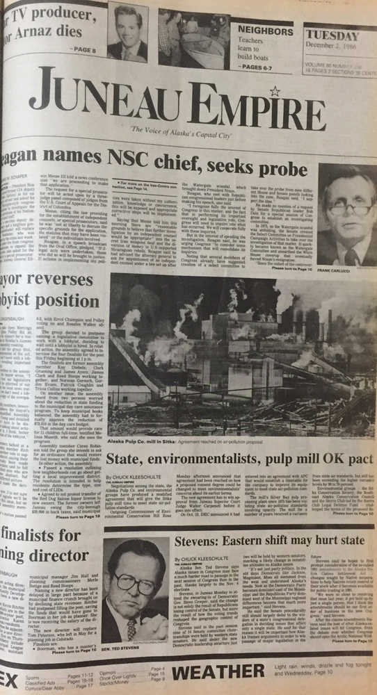 The front page of the Empire on Dec. 2, 1986