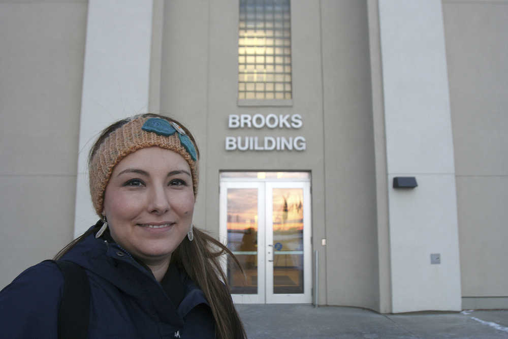 In this Nov. 23 photo, Charlene Stern poses outside of the Brooks Building at the University of Alaska Fairbanks, where she teaches community planning and development.