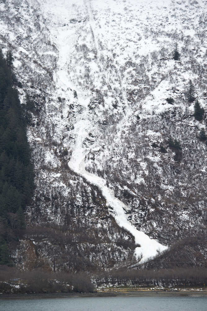 An avalanche on Snow Gulch Creek above Thane Road stopped short of the road on Wednesday, Dec. 21, 2016.