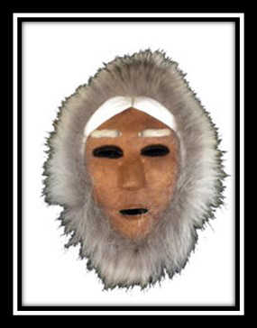 Anaktuvuk Pass mask on display at the Sheldon Jackson Museum.