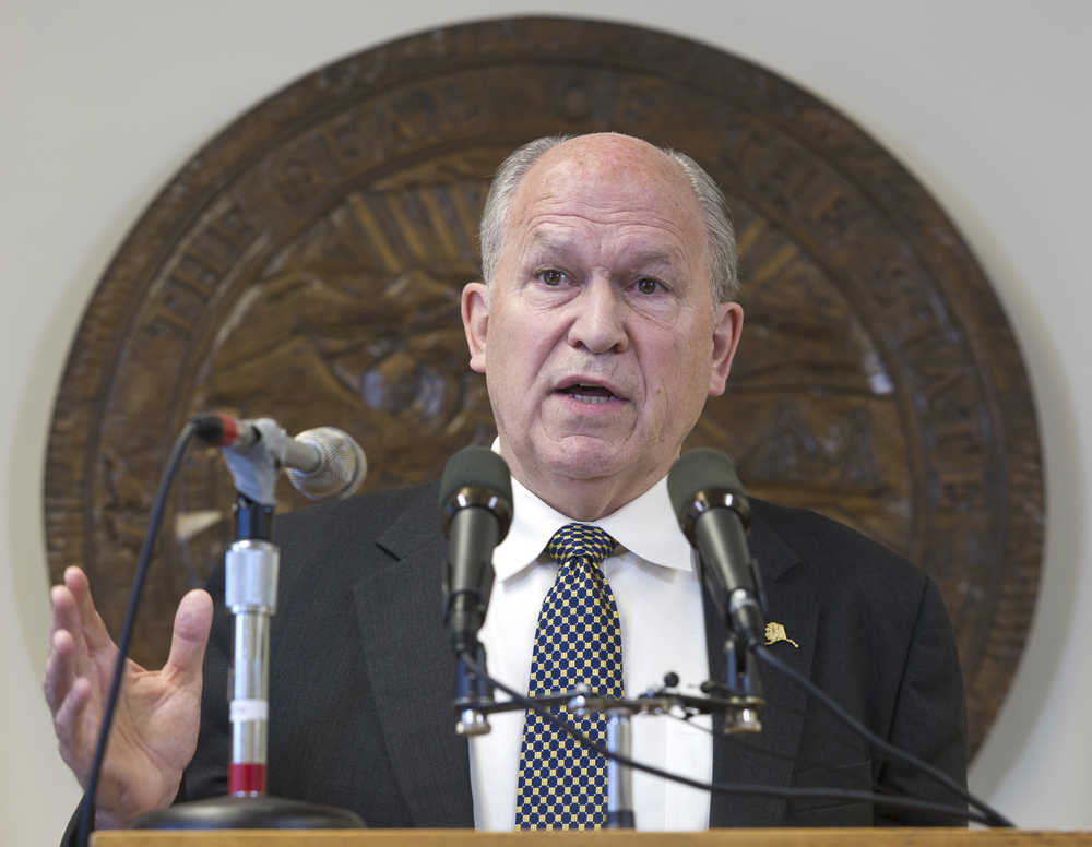 Gov. Bill Walker holds a press conference in his Juneau office to talk about his call for a special session to deal with the budget starting next Monday in Juneau.