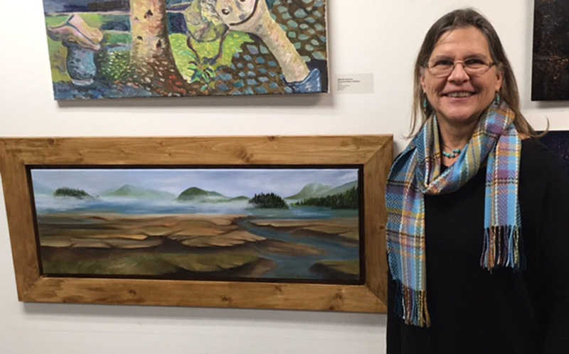 Patti Jouppi with her honorable mention-winning piece, "Intertidal."
